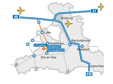 Map Of Austria Showing Saalbach