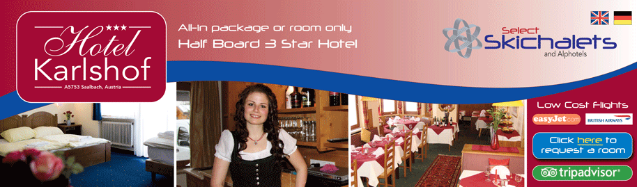 Ski Hotel Karlshof Saalbach skiing holiday price  Austria